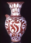 Tall vase with red lustre decoration